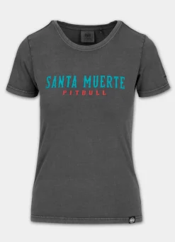 Women's T-Shirt Denim Washed SANTA MUERTE 25 - Graphite