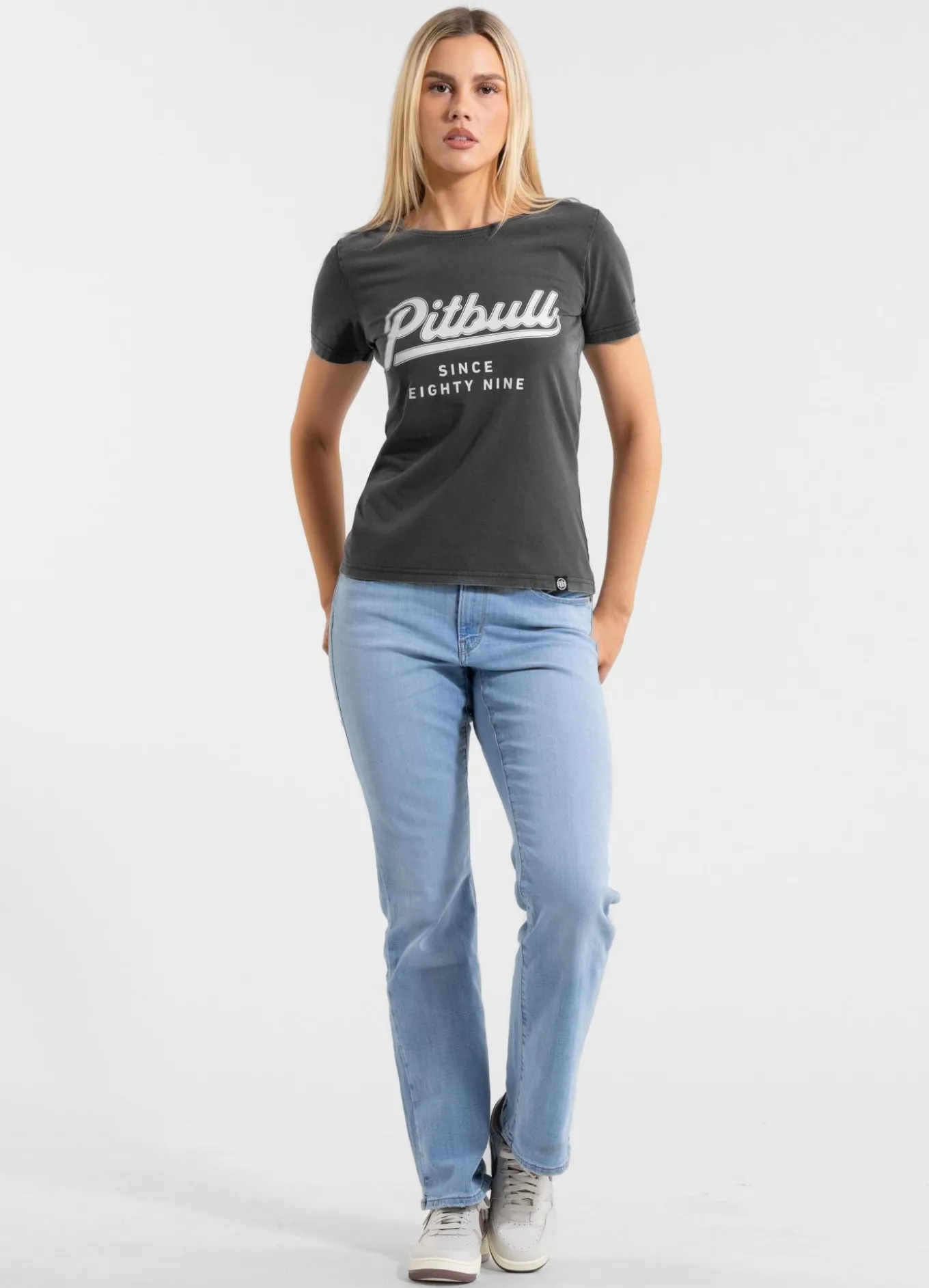 Women's T-Shirt Denim Washed ANGEL LOGO - Graphite