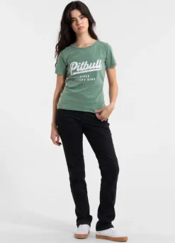 Women's T-Shirt Denim Washed ANGEL LOGO - Green