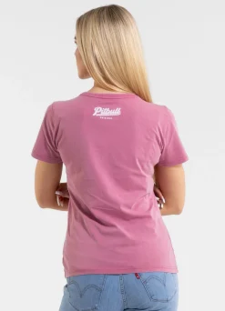 Women's T-Shirt Denim Washed ANGEL LOGO - Pink