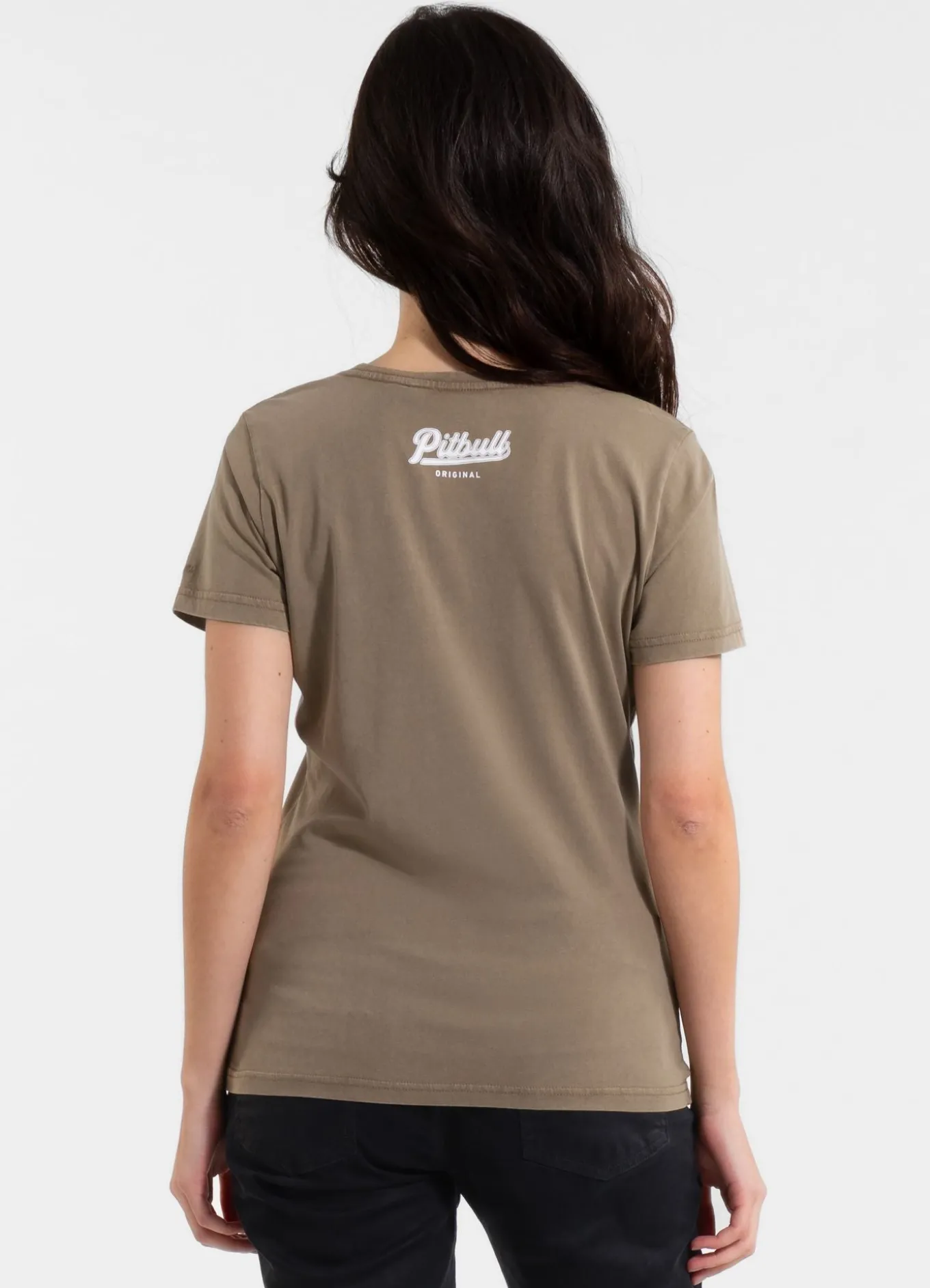 Women's T-Shirt Denim Washed ANGEL LOGO - Coyote brown
