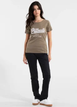 Women's T-Shirt Denim Washed ANGEL LOGO - Coyote brown
