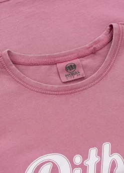 Women's T-Shirt Denim Washed ANGEL LOGO - Pink