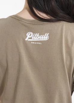 Women's T-Shirt Denim Washed ANGEL LOGO - Coyote brown