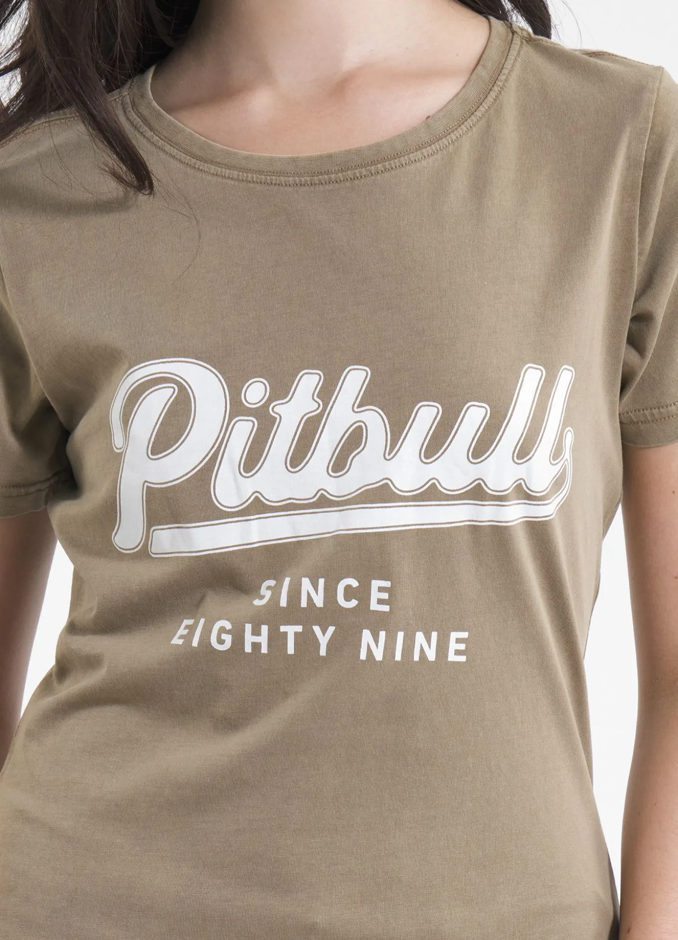 Women's T-Shirt Denim Washed ANGEL LOGO - Coyote brown