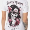 Women's T-Shirt SANTA MUERTE ROSE - White