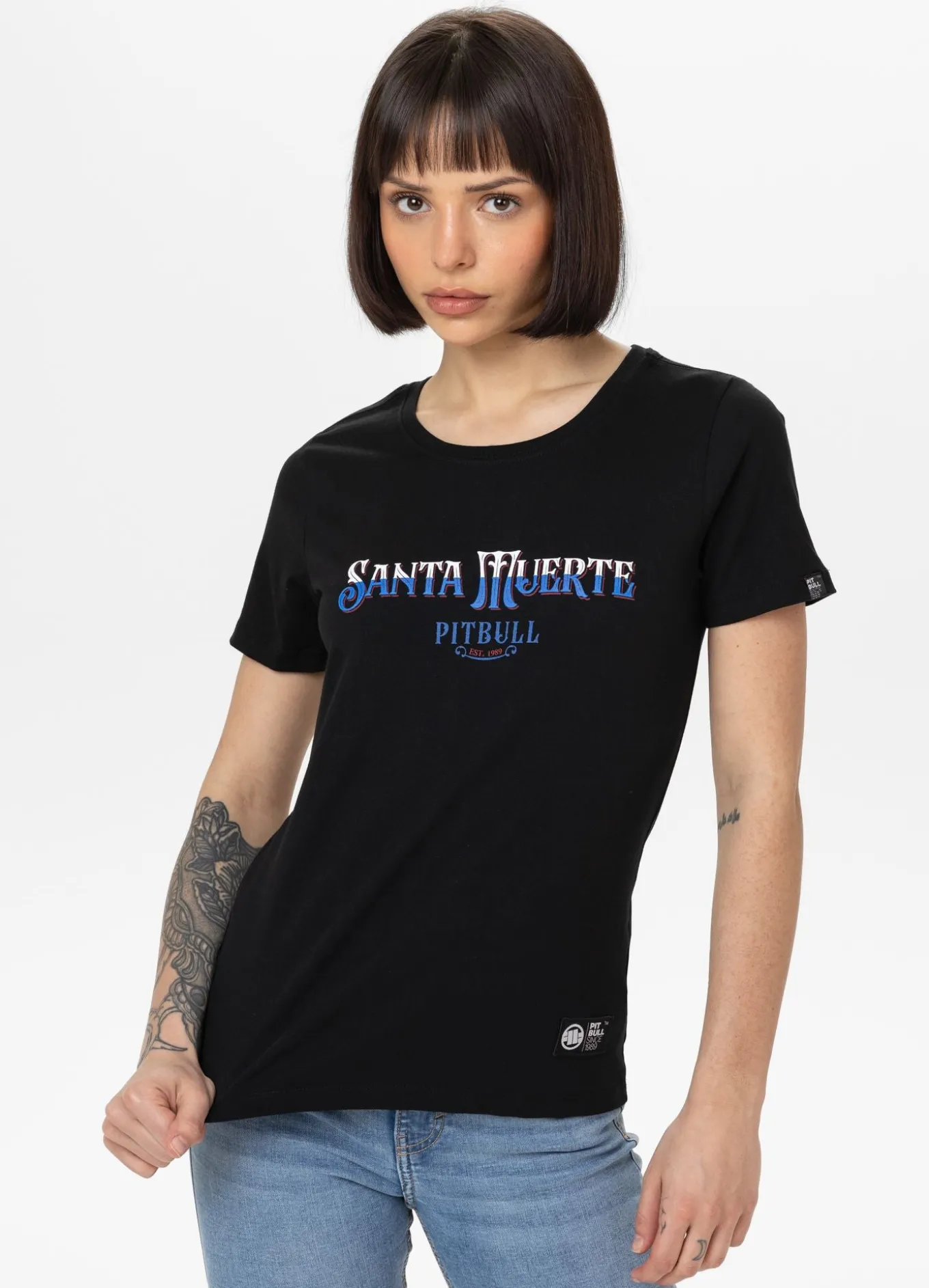 Women's T-Shirt SANTA MUERTE BLUE - Black