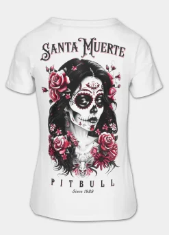 Women's T-Shirt SANTA MUERTE ROSE - White