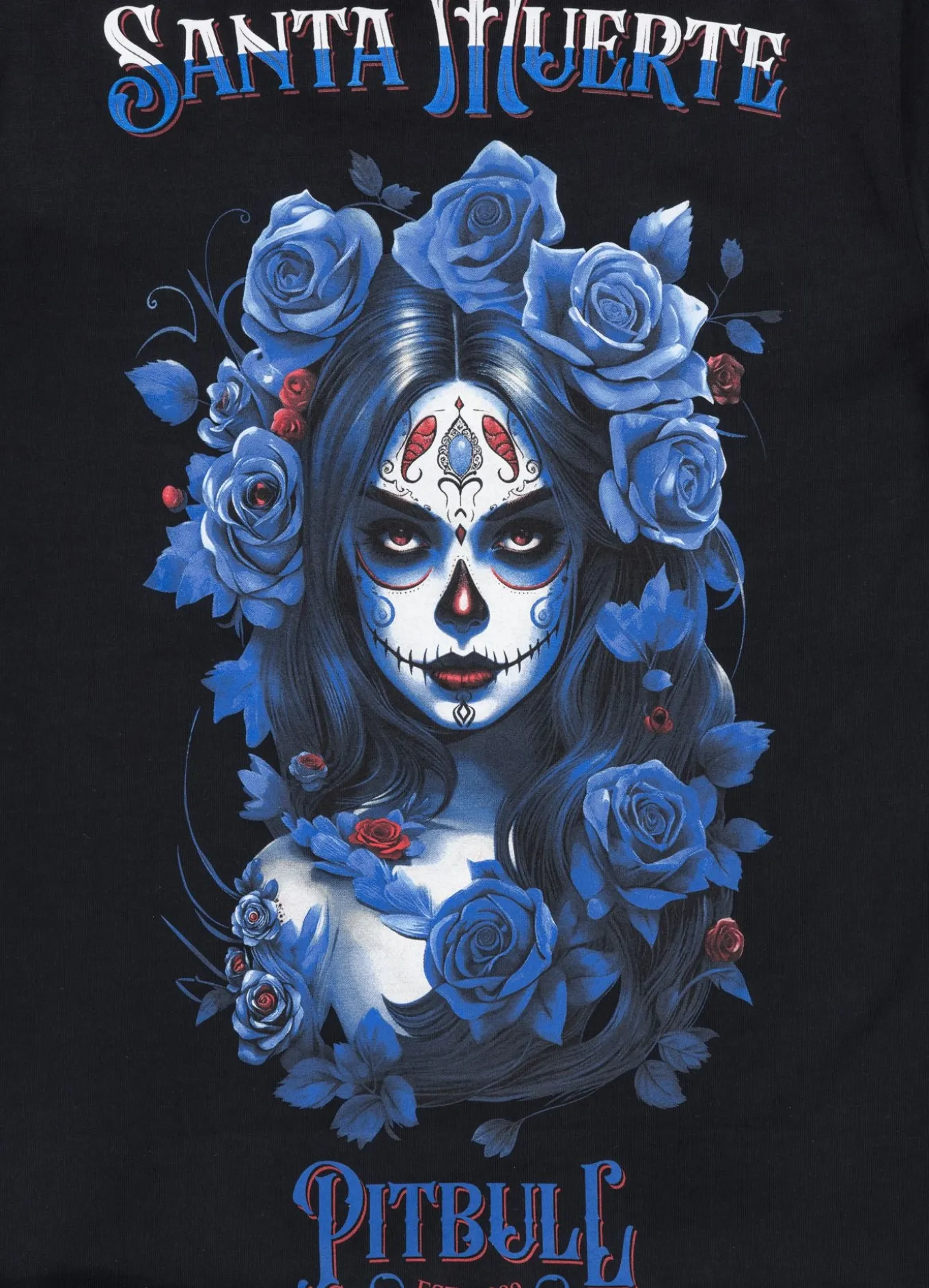 Women's T-Shirt SANTA MUERTE BLUE - Black