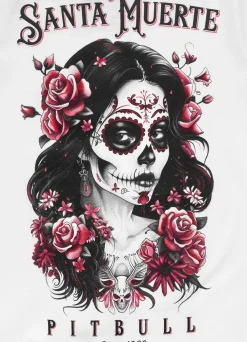 Women's T-Shirt SANTA MUERTE ROSE - White