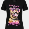 Women's T-Shirt SUNGLASSES DOG - Black