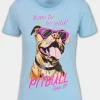 Women's T-Shirt SUNGLASSES DOG - Light blue