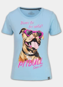 Women's T-Shirt SUNGLASSES DOG - Light blue
