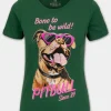 Women's T-Shirt SUNGLASSES DOG - Green
