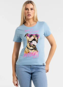 Women's T-Shirt SUNGLASSES DOG - Light blue