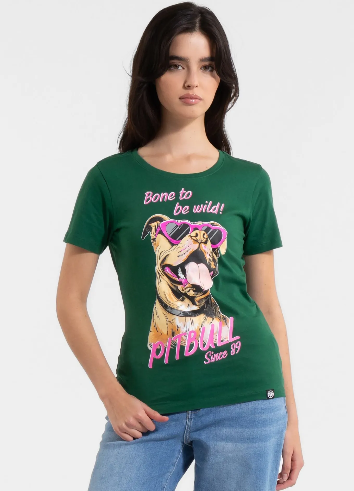 Women's T-Shirt SUNGLASSES DOG - Green