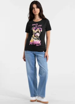 Women's T-Shirt SUNGLASSES DOG - Black