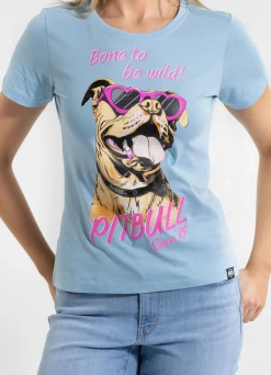 Women's T-Shirt SUNGLASSES DOG - Light blue