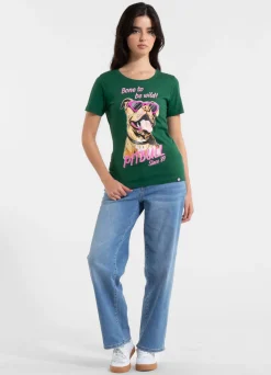 Women's T-Shirt SUNGLASSES DOG - Green