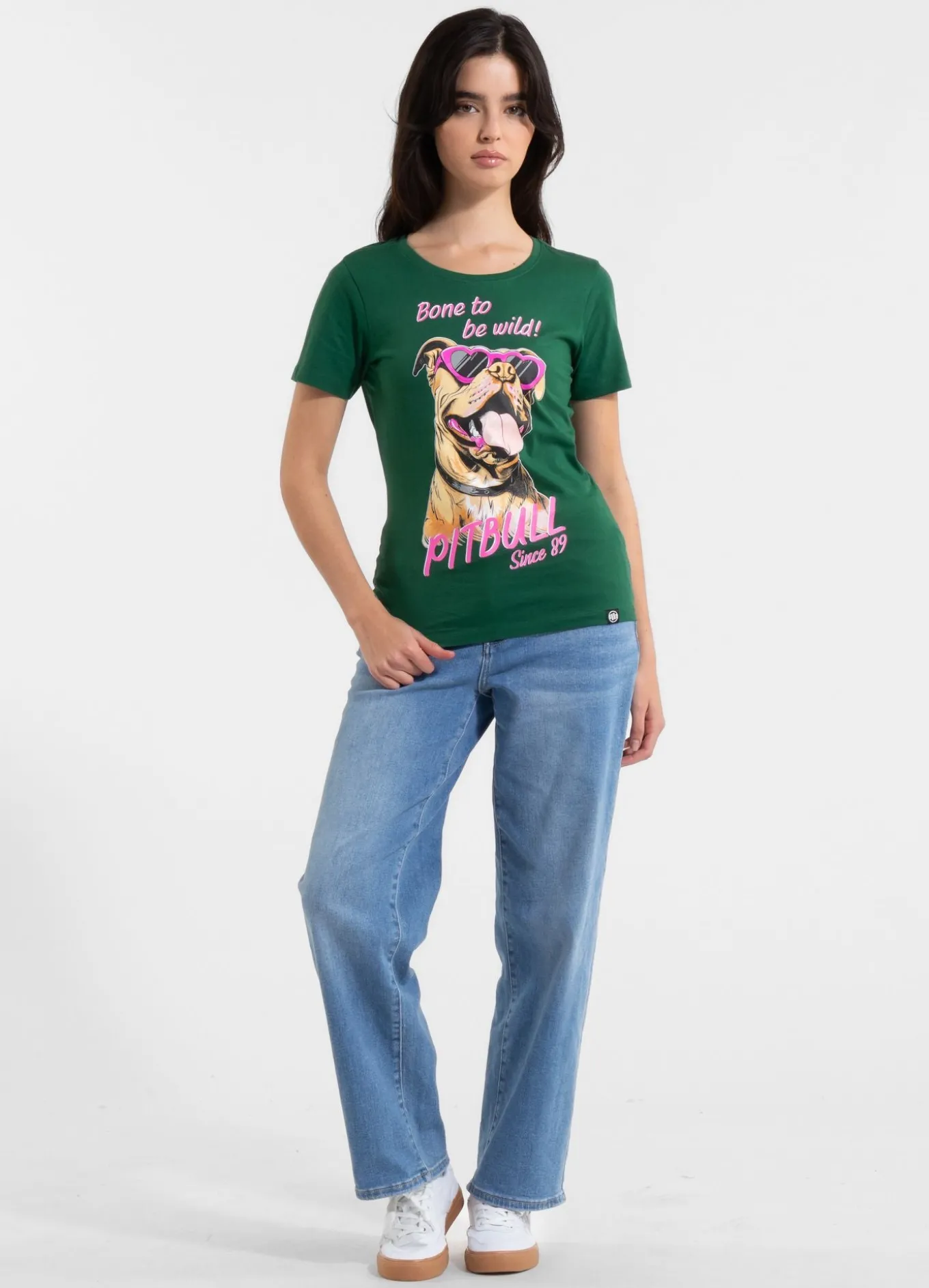 Women's T-Shirt SUNGLASSES DOG - Green