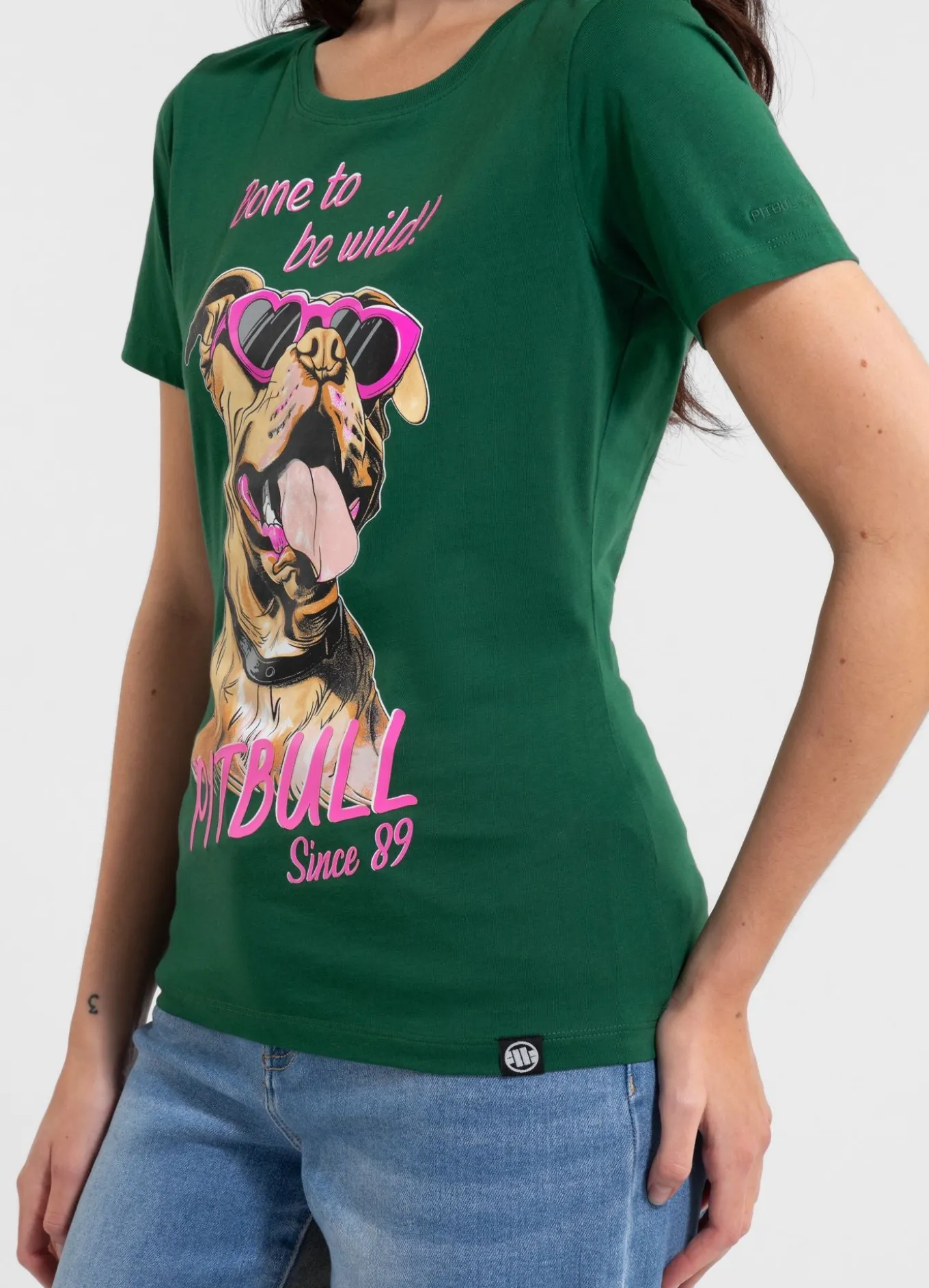 Women's T-Shirt SUNGLASSES DOG - Green