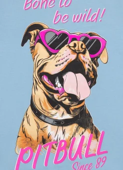 Women's T-Shirt SUNGLASSES DOG - Light blue