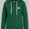 Women's zip-up hoodie French Terry LA DETA - Dark green