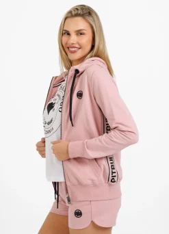 Women's zip-up hoodie French Terry La Deta - Pink