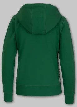 Women's zip-up hoodie French Terry LA DETA - Dark green