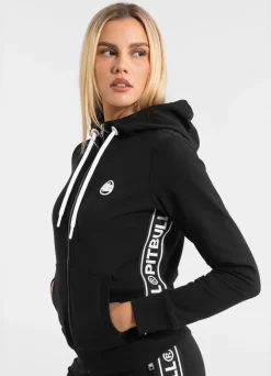 Women's zip-up hoodie French Terry La Deta - Black