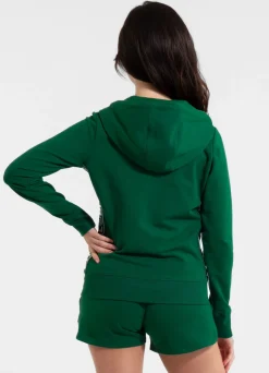 Women's zip-up hoodie French Terry LA DETA - Dark green
