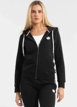 Women's zip-up hoodie French Terry La Deta - Black