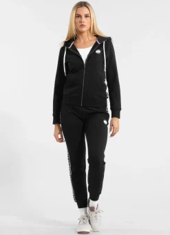 Women's zip-up hoodie French Terry La Deta - Black