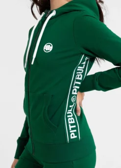 Women's zip-up hoodie French Terry LA DETA - Dark green