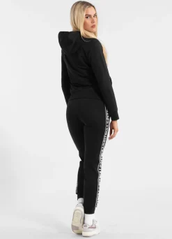 Women's zip-up hoodie French Terry La Deta - Black