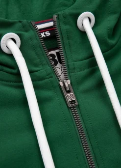 Women's zip-up hoodie French Terry LA DETA - Dark green