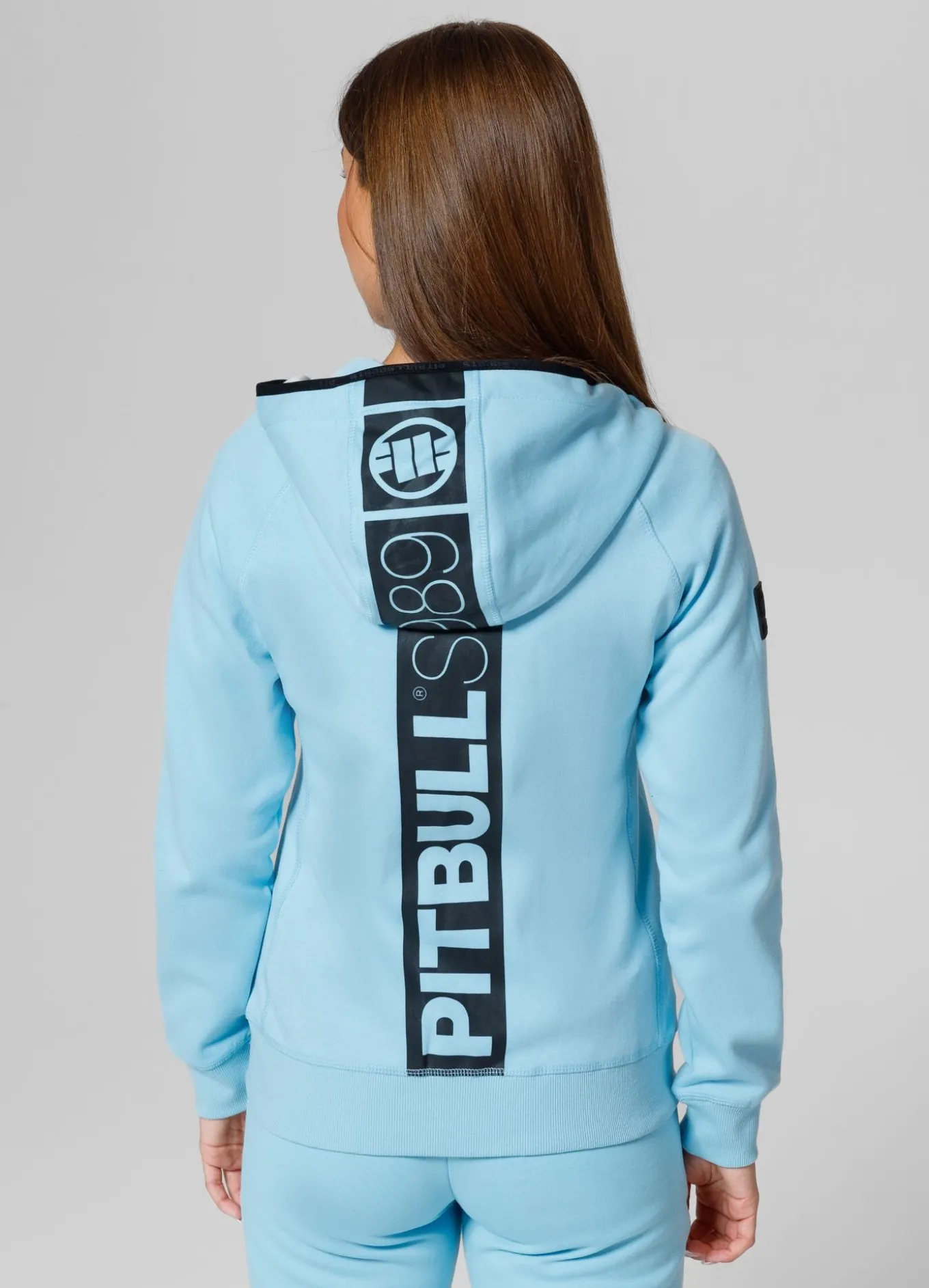 Women's zip-up hoodie Fuchsia - Baby blue