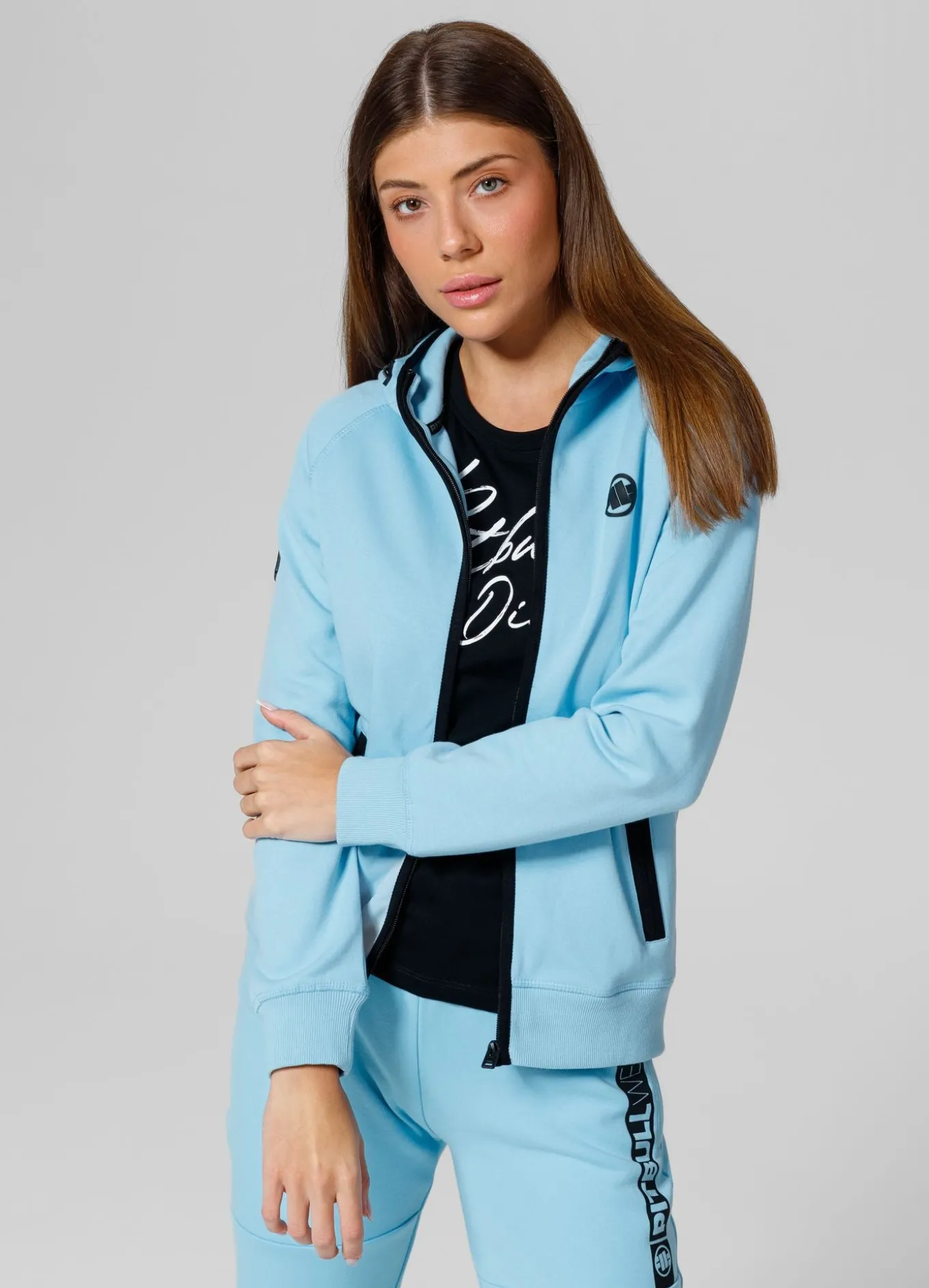 Women's zip-up hoodie Fuchsia - Baby blue