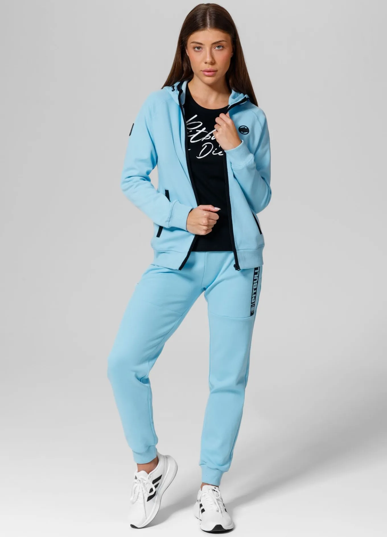Women's zip-up hoodie Fuchsia - Baby blue