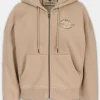 Women's zip-up hoodie Washed MANZANITA HEART - Sand