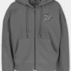 Women's zip-up hoodie Washed MANZANITA HEART - Gray