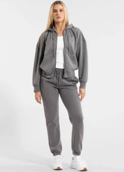 Women's zip-up hoodie Washed MANZANITA HEART - Gray