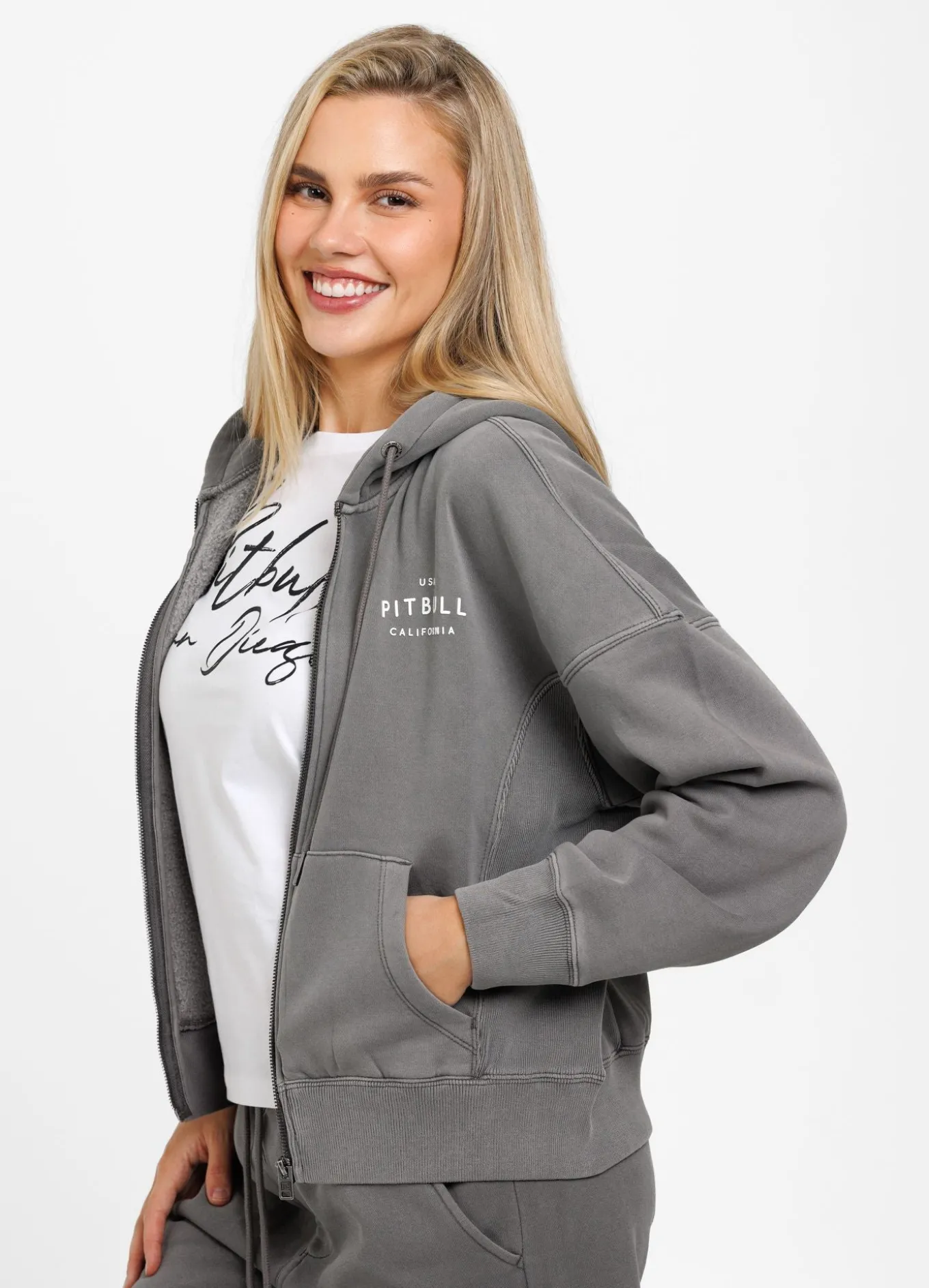 Women's zip-up hoodie Washed Manzanita