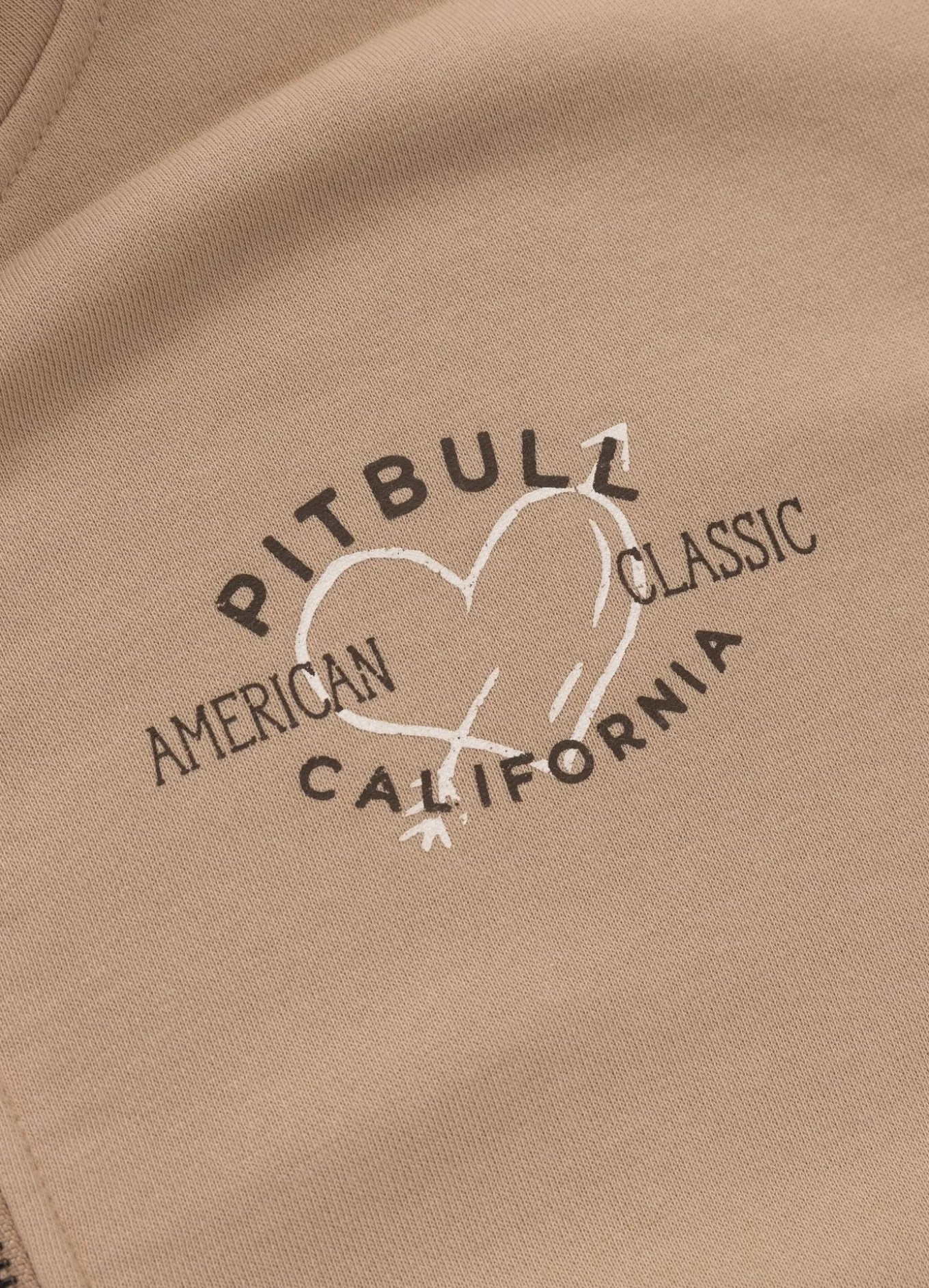 Women's zip-up hoodie Washed MANZANITA HEART - Sand