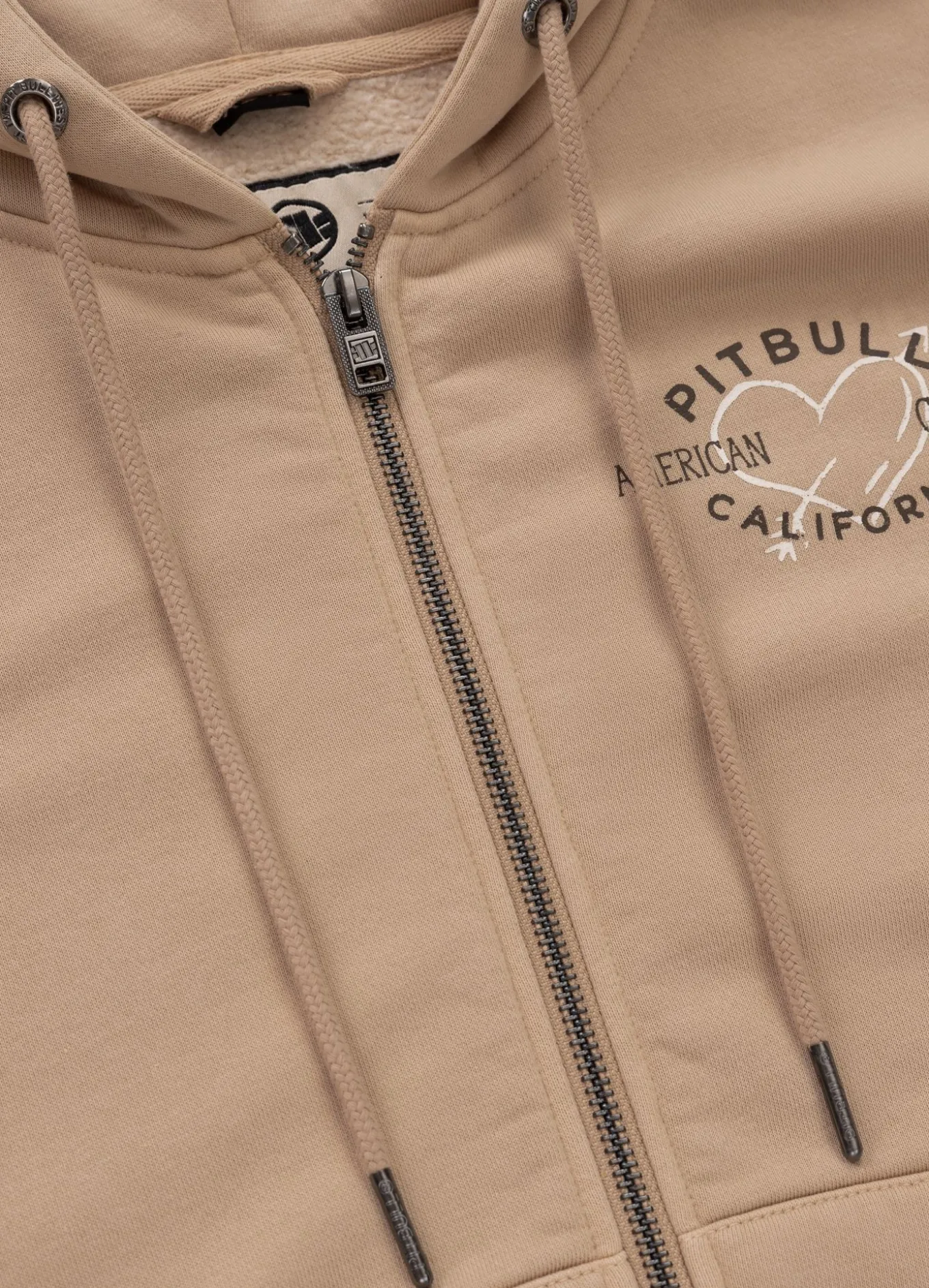 Women's zip-up hoodie Washed MANZANITA HEART - Sand
