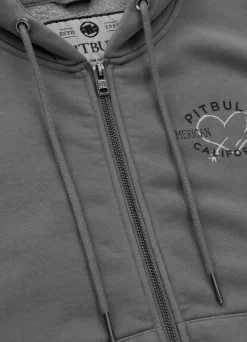 Women's zip-up hoodie Washed MANZANITA HEART - Gray