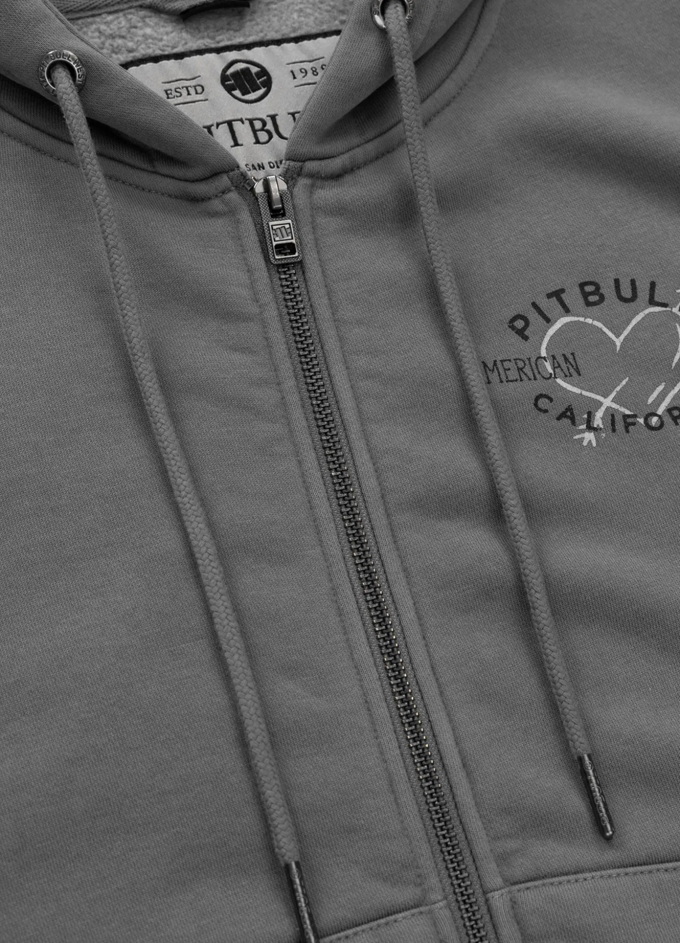 Women's zip-up hoodie Washed MANZANITA HEART - Gray